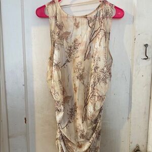 Fashion to Figure Cream and Brown Ruched Maxi Dress
